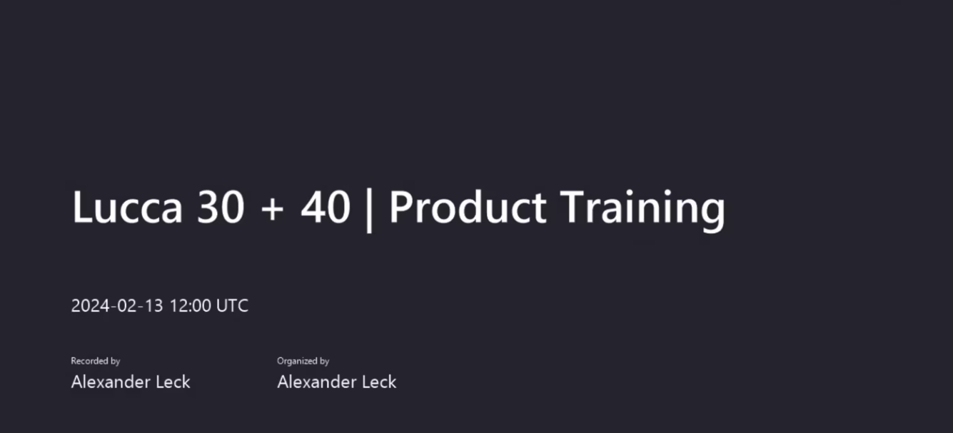 Lucca 30 + 40 Upgrade Product Training
