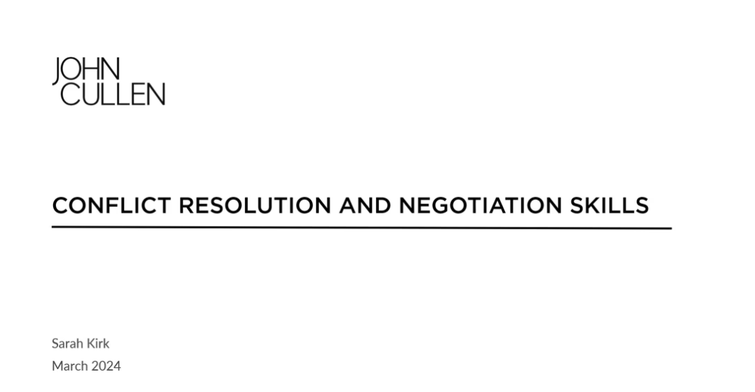 Conflict resolution and Negotiation Skills