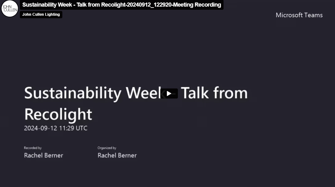 Sustainability Week – Recolight Talk